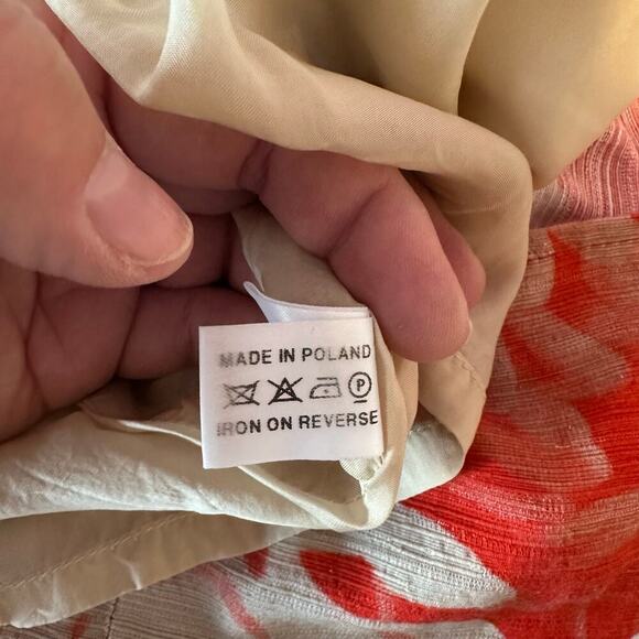 Jonathan Saunders Sleeveless Midi Shirt Dress Size 36 (US 4) Orange-Red/Beige - Picture 10 of 11